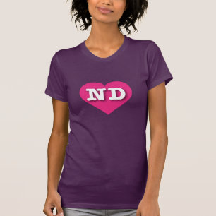 North Dakota Shock rosa Heart - I kärlek ND Tee