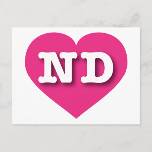 North Dakota Shock rosa Heart - I kärlek ND Vykort
