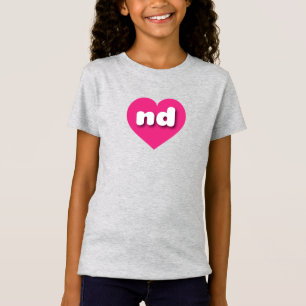 North Dakota shock rosa hjärta - I kärlek and T Shirt