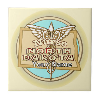 North Dakota Sjuksköterska Caduceus Tile Kakelplatta
