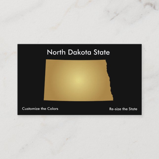 North Dakota State Affärskort Metallic Guld Visitkort (Framsida)