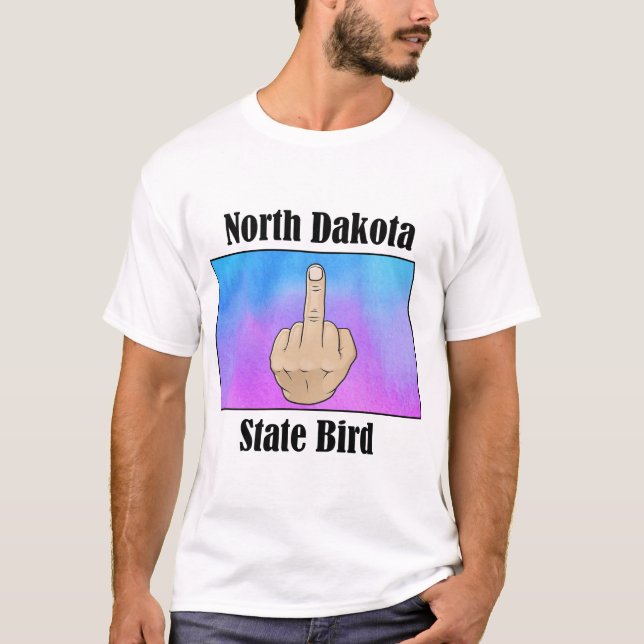 North Dakota State bird t-shirt mitten finger (Framsida)