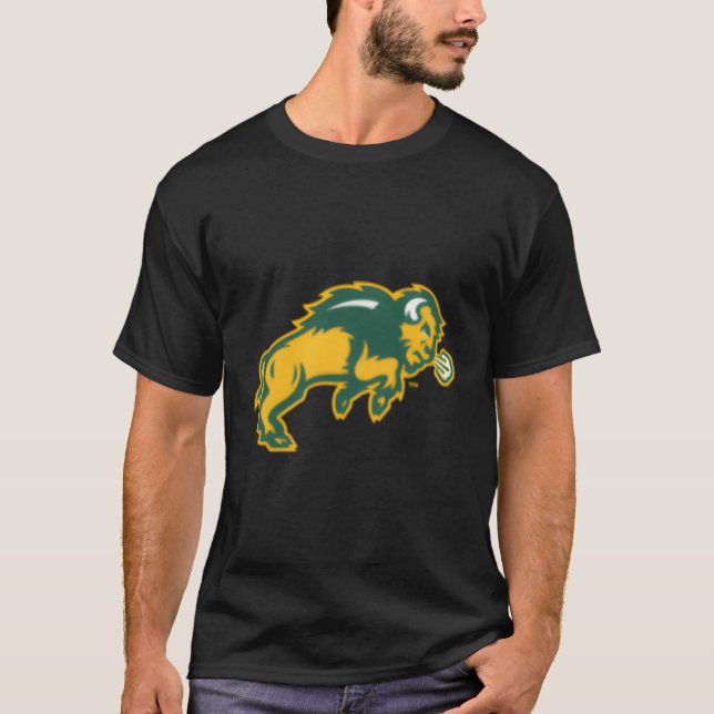 North Dakota State Bison Lämnat Chest Icon T Shirt (Framsida)