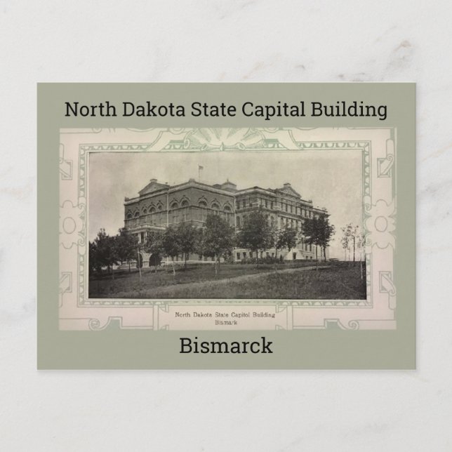 North Dakota State Capital Building 1908 Vykort (Framsida)