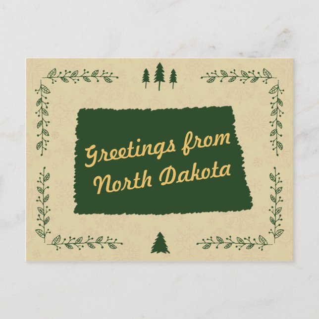 North Dakota State jul Holiday Greetings Helg Vykort (Framsida)