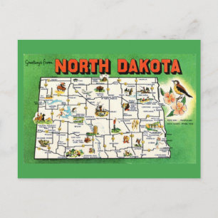 North Dakota State Karta vykort