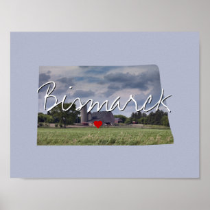 North Dakota State Photo infoga och City namn Poster
