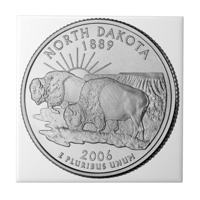 North Dakota State Quarter Kakelplatta (Framsidan)