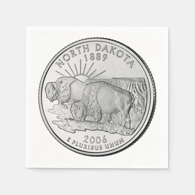 North Dakota State Quarter Pappersservett (Framsidan)