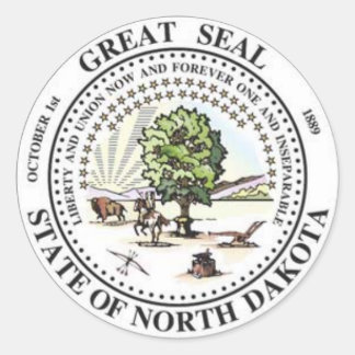 North Dakota State Seal Stickers Runt Klistermärke