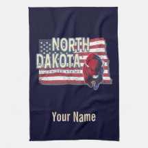 North Dakota State United Stater Retro Karta Vinta