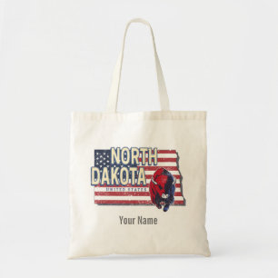 North Dakota State United Stater Retro Karta Vinta Tygkasse