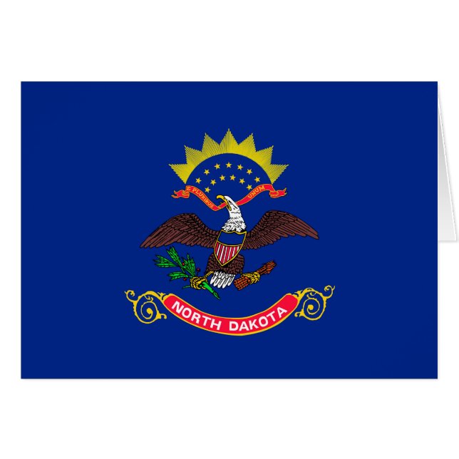 North Dakota Statlig flagga Design Hälsningskort (Framsidan Horizontal)
