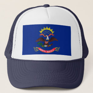 North Dakota Statlig flagga Design Truckerkeps