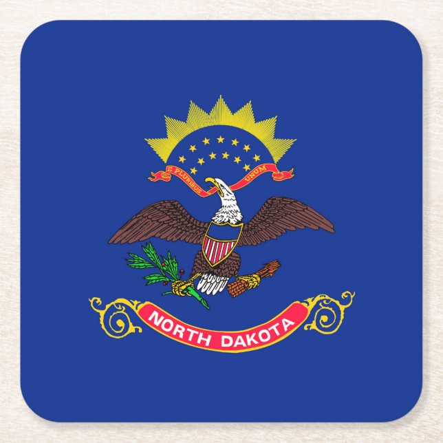 North Dakota Statlig flagga Design Underlägg Papper Kvadrat (Framsidan)