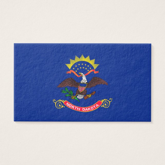 North Dakota Statlig flagga Design Visitkort (Framsidan)