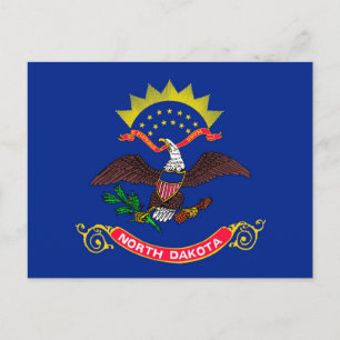 North Dakota Statlig flagga Design Vykort