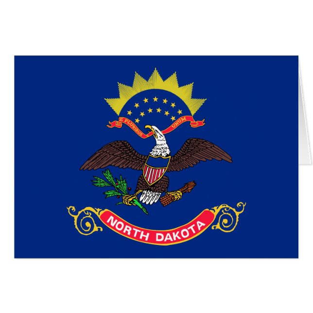 North Dakota Statlig flagga Hälsningskort (Framsidan Horizontal)
