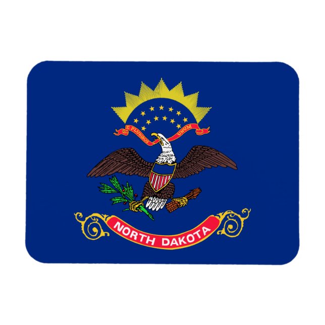 North Dakota Statlig flagga Magnet (Horisontell)