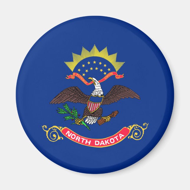 North Dakota Statlig flagga (North Dakotan) Magnet (Framsidan)