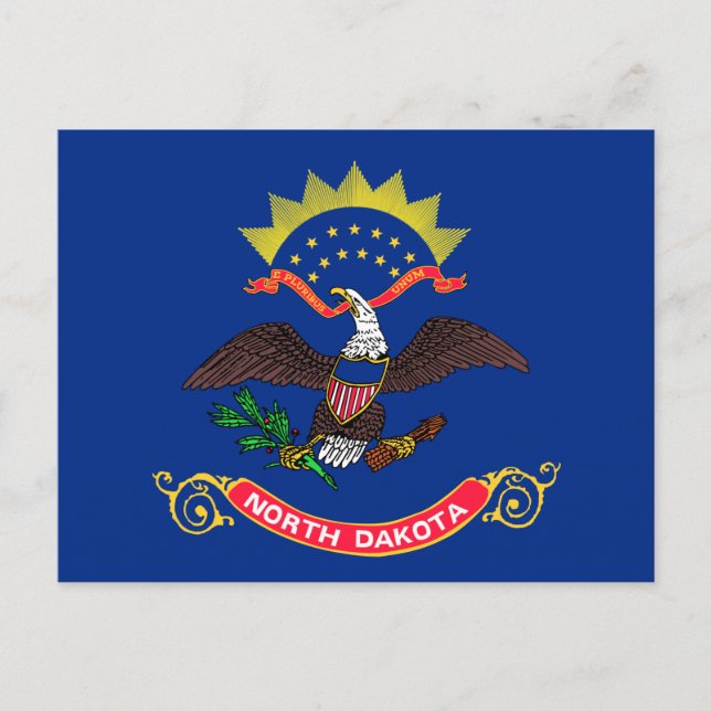 North Dakota Statlig flagga (North Dakotan) Vykort (Framsida)