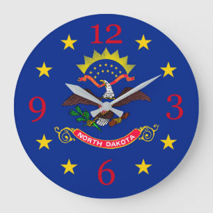 North Dakota Statlig flagga på en Stor Klocka