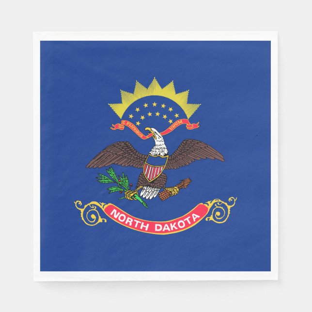North Dakota Statlig flagga Pappersservett (Framsidan)