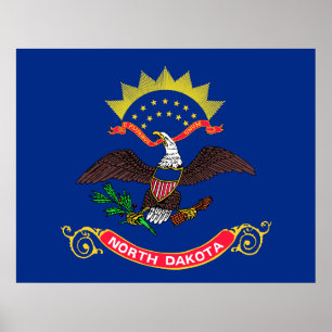 North Dakota statlig flagga Poster
