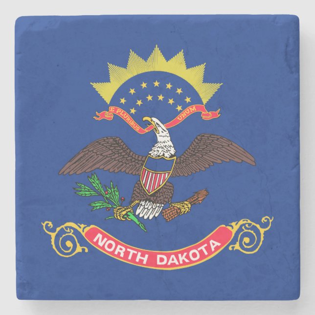 North Dakota Statlig flagga Stenunderlägg (Framsidan)