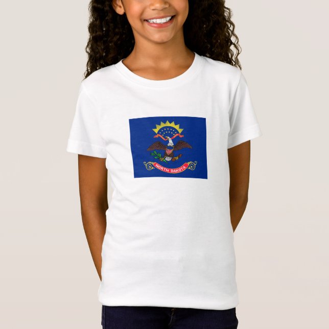 North Dakota Statlig flagga T Shirt (Framsida)