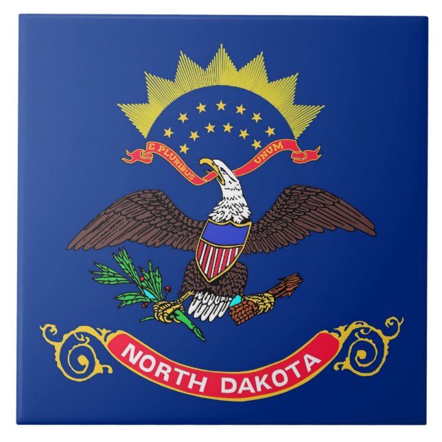 North Dakota Statlig flagga Tile Kakelplatta (Framsidan)