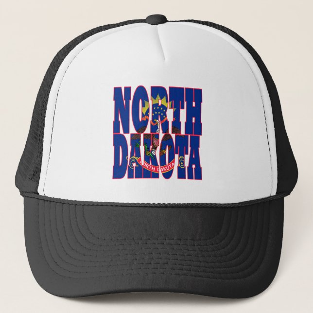 North Dakota statlig flagga Truckerkeps (Framsida)