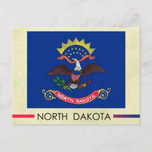 North Dakota Statlig flagga Vykort