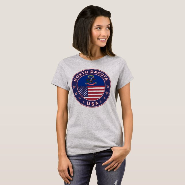 North Dakota T Shirt (Hel framsida)