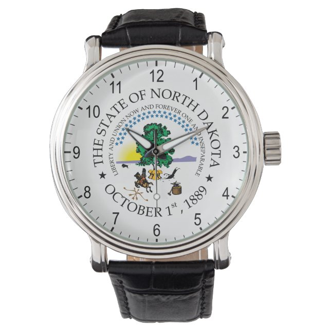 North Dakota-tecken Armbandsur (Framsida)