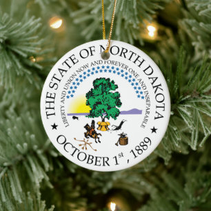North Dakota-tecken Julgransprydnad Keramik