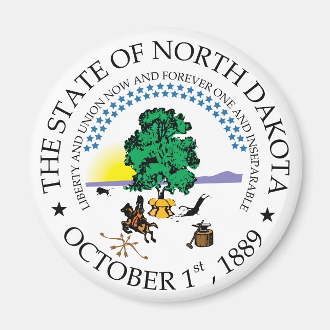 North Dakota-tecken Magnet (Framsidan)