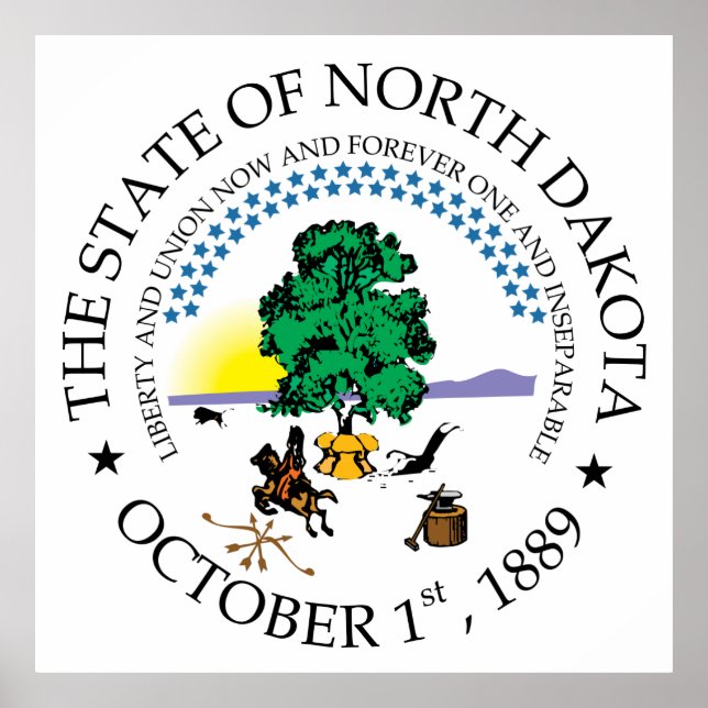 North Dakota-tecken Poster (Framsidan)