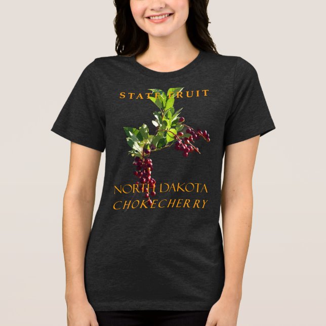 North Dakota Territory Frukt Chokecherry T Shirt (Framsida)