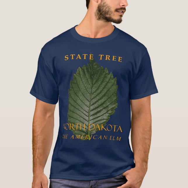 North Dakota Territory Träd, American Elm T Shirt (Framsida)