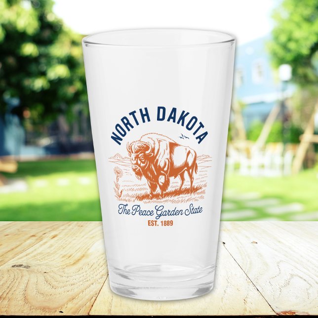 North Dakota The Peace Garden State Bison  Glaskopp (Skapare uppladdad)