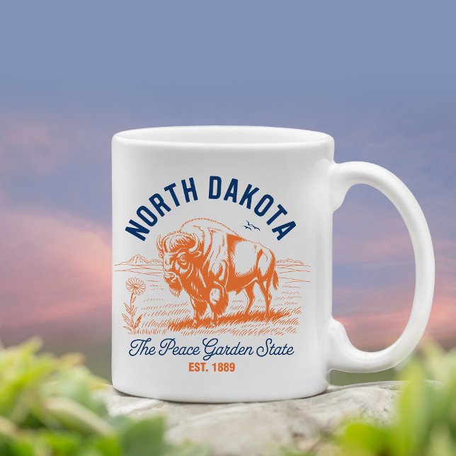 North Dakota The Peace Garden State Bison  Kaffemugg (Skapare uppladdad)
