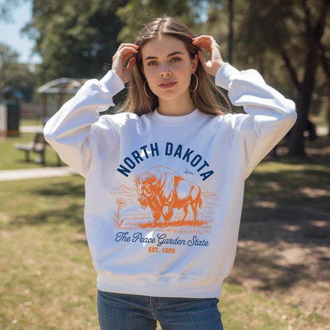 North Dakota The Peace Garden State Bison  T Shirt (Skapare uppladdad)