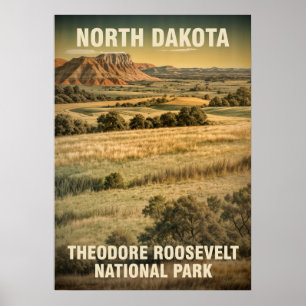 North Dakota Theodore Roosevelt nationalpark V02 Poster