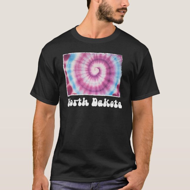 North Dakota Tie Dye T Shirt (Framsida)