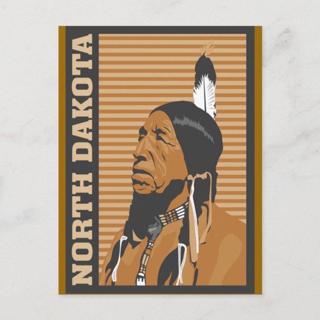 North Dakota Travel Design Vykort (Framsida)