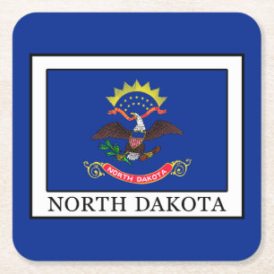 North Dakota Underlägg Papper Kvadrat