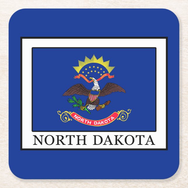 North Dakota Underlägg Papper Kvadrat (Framsidan)