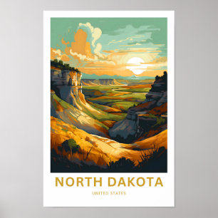 North Dakota United Stater Travel Print Poster