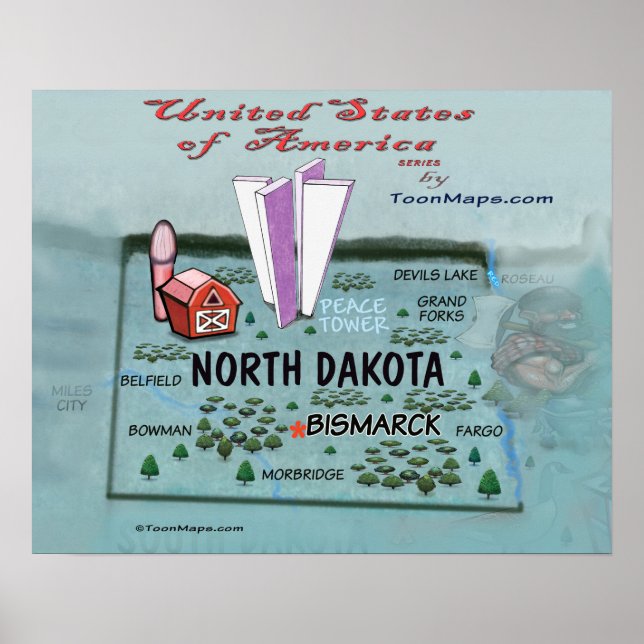 North Dakota USA Poster (Framsidan)